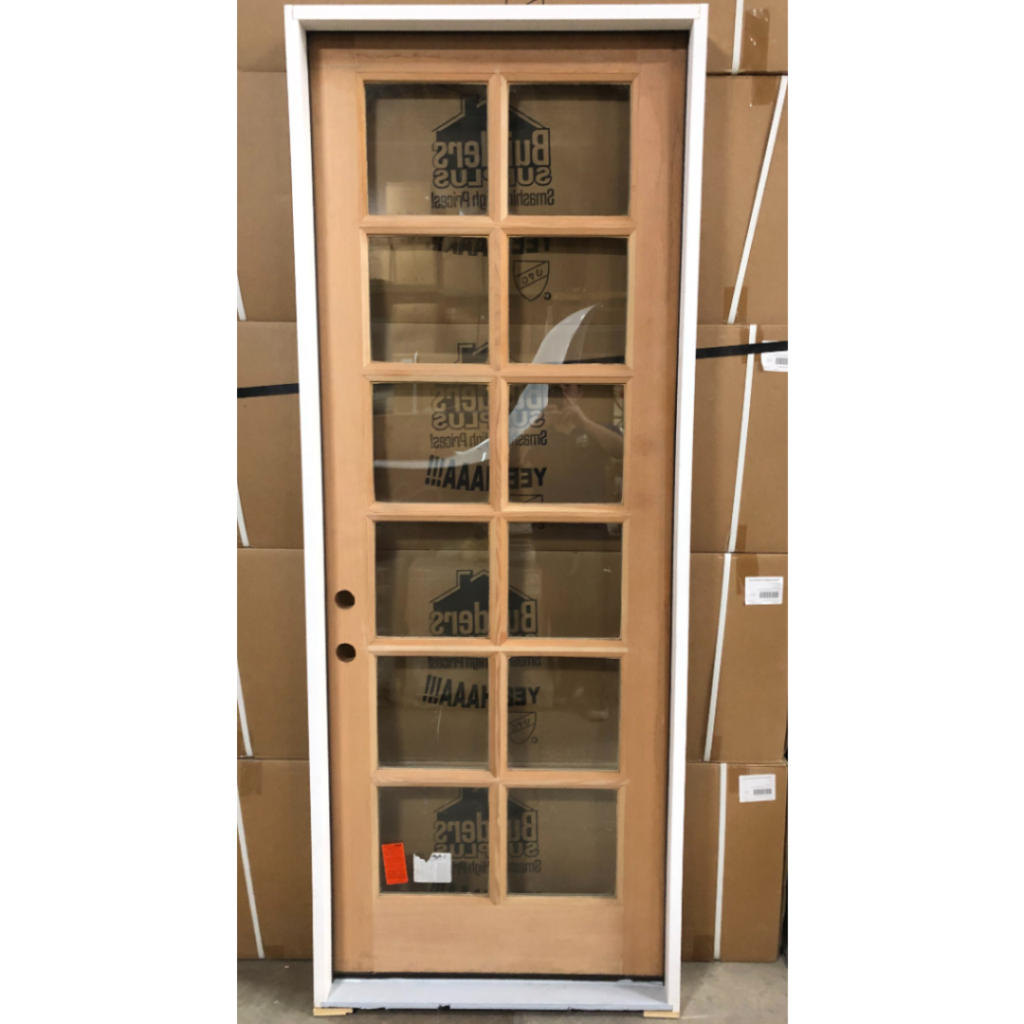 12-Lite Exterior Wood Door - Right Hand Inswing