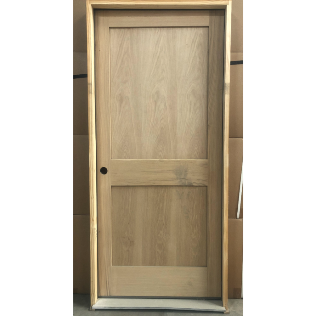 2-Panel Squared Masonite Exterior Wood Door - Right Hand Inswing