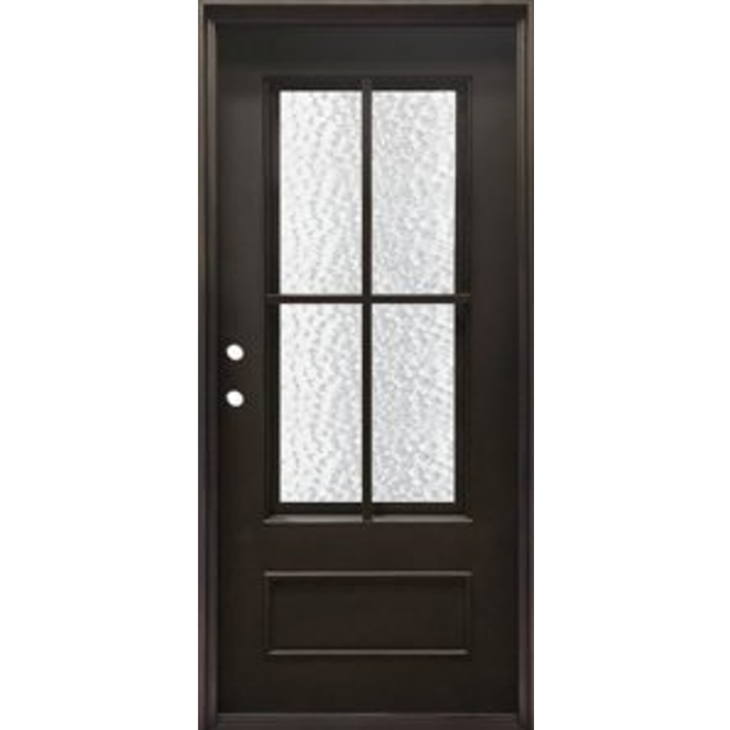 4-Lite  Bottom Panel Wrought Iron Door 37 x 81