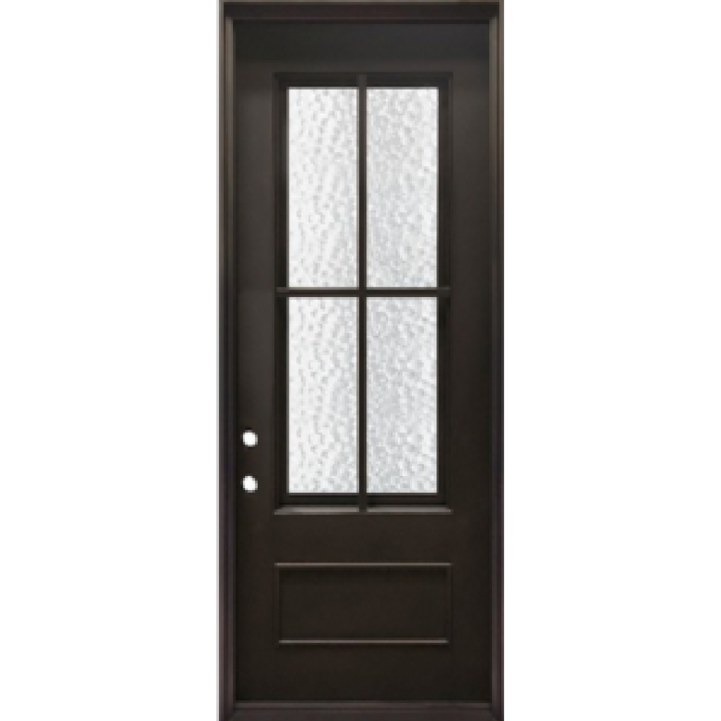 4-Lite  Bottom Panel Wrought Iron Door 37 x 98
