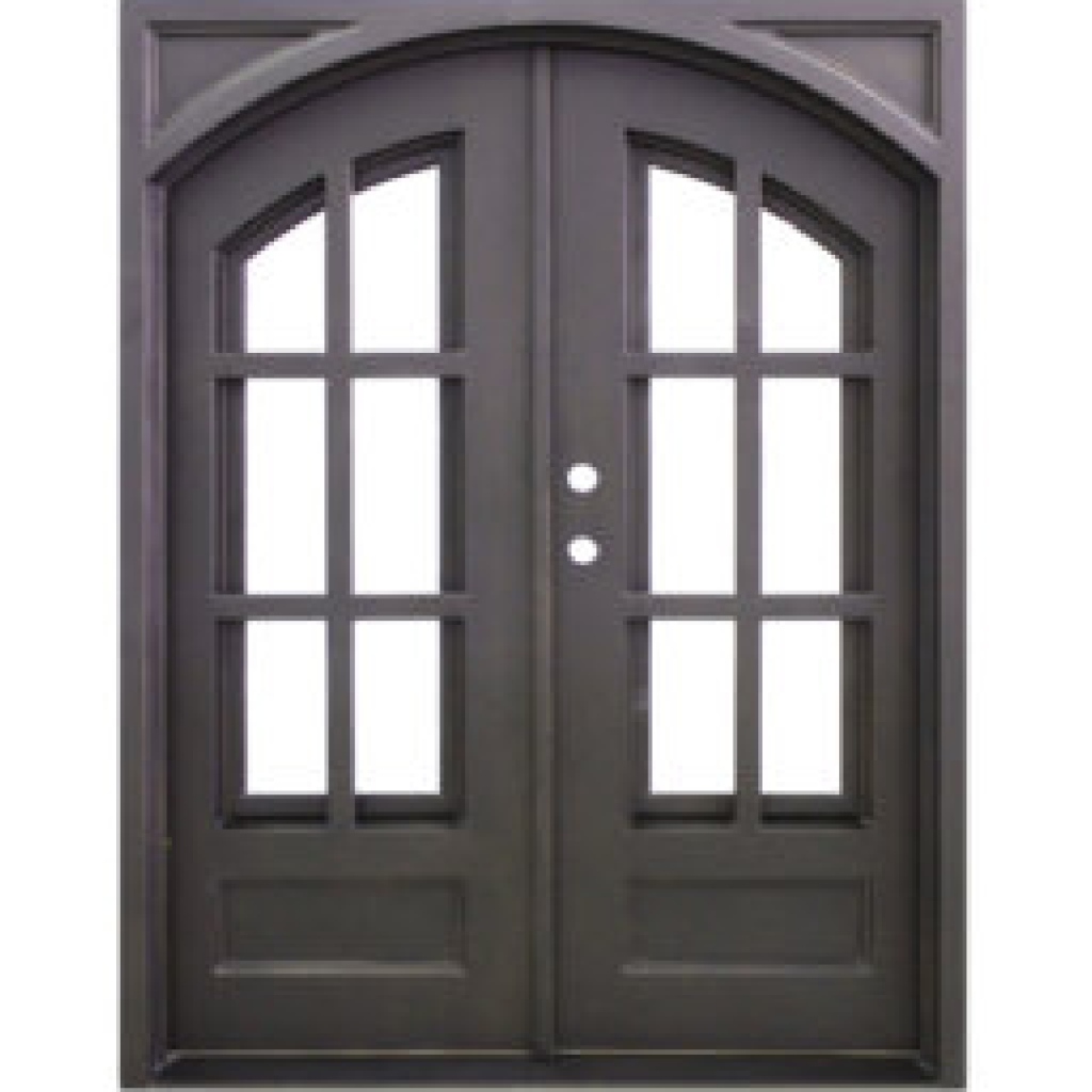 6-Lite Arched Double Wrought Iron Door 60.5 x 81