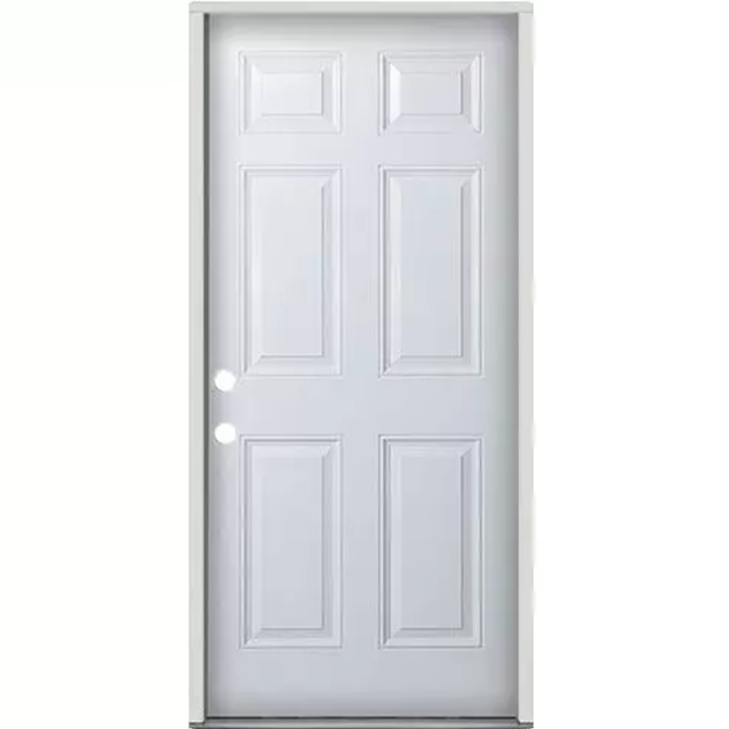 6-Panel Exterior Fiberglass Door - Right Hand Inswing