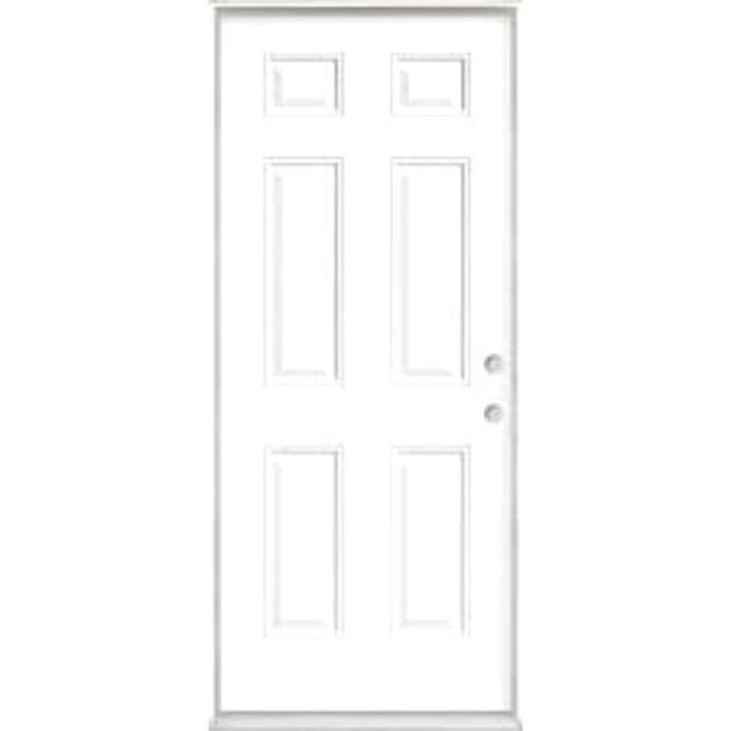 6-Panel Exterior Steel Door - Left Hand Inswing