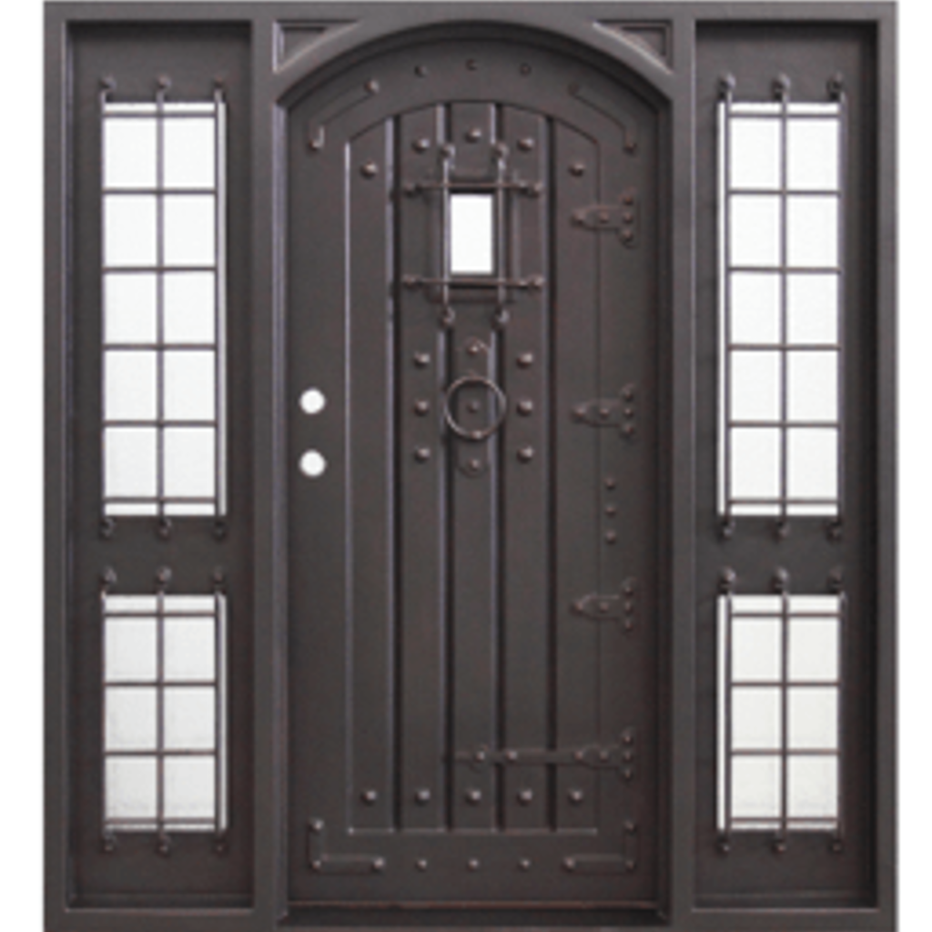 Basilisk Wrought Iron Door w Sidelites 74 x 81