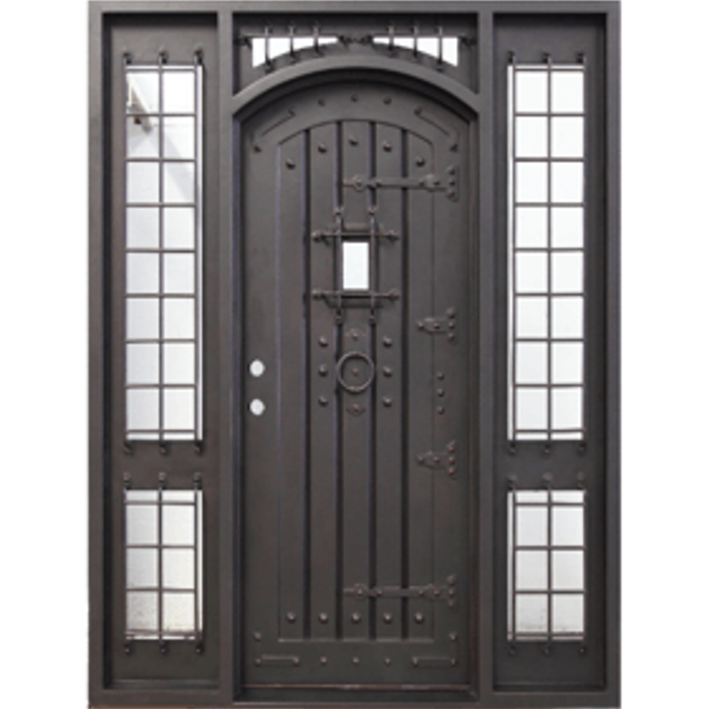 Basilisk Wrought Iron Door w Sidelites 74 x 97.5