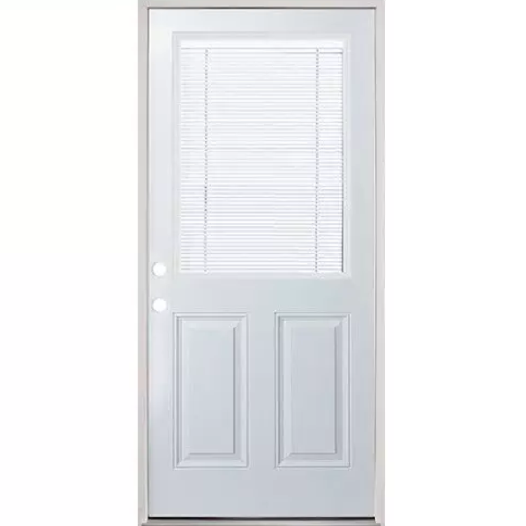 Half Mini Blind Exterior Fiberglass Door - Right Hand Inswing 32