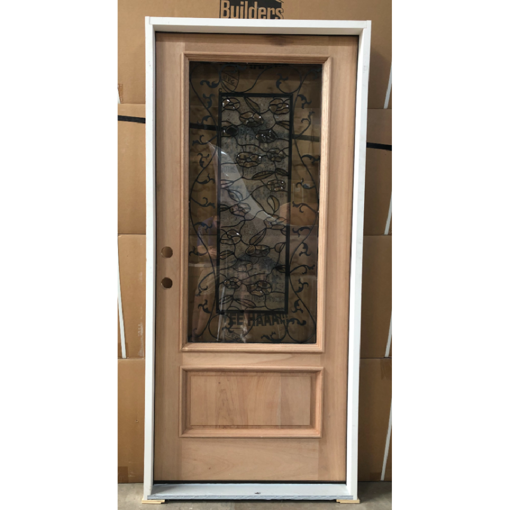 IR-744 Mahogany Exterior Wood Door - Left Hand Inswing