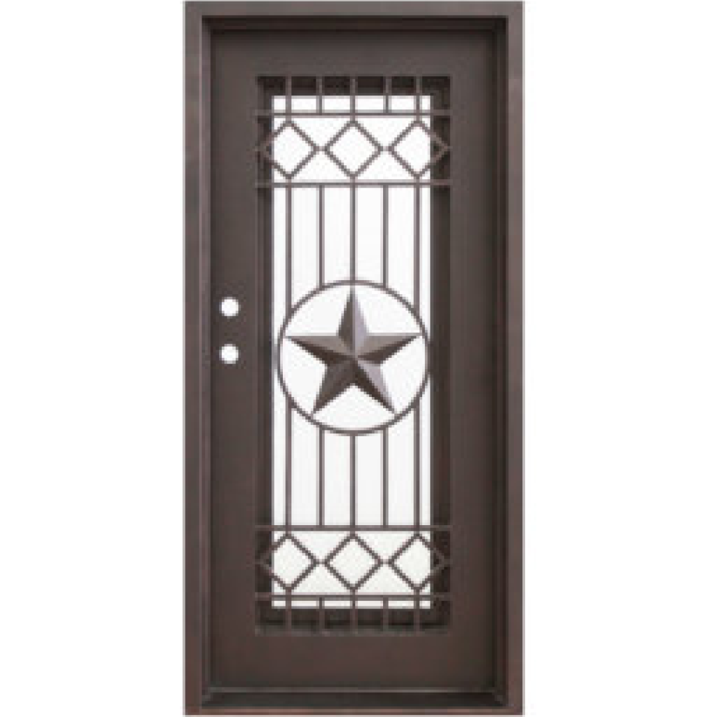 Texas Star Full View Wrought Iron Door 38.5 x 81