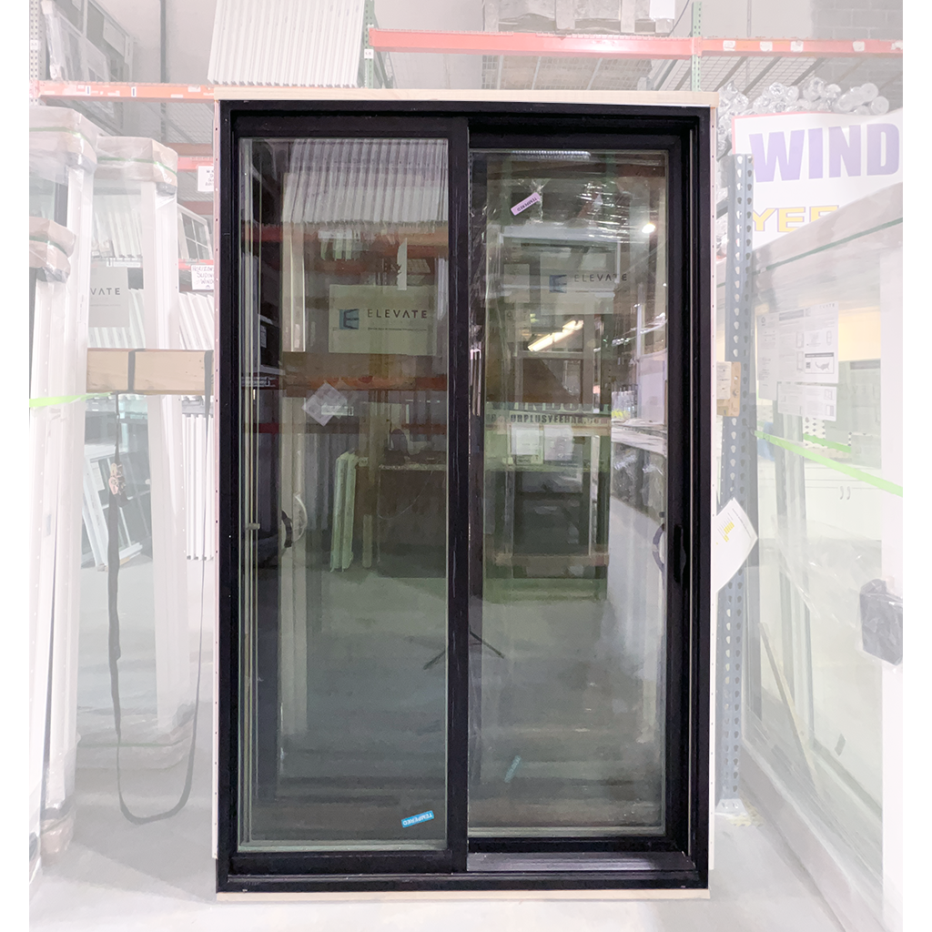 5ft by 8ft black and white sliding patio door