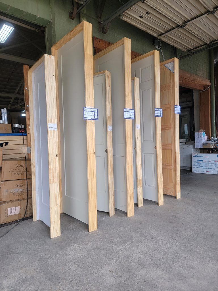 white wooden door