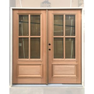 72x80 RIGHT HAND DOUBLE MAHOGANY 4 LITE BOTTOM PANEL