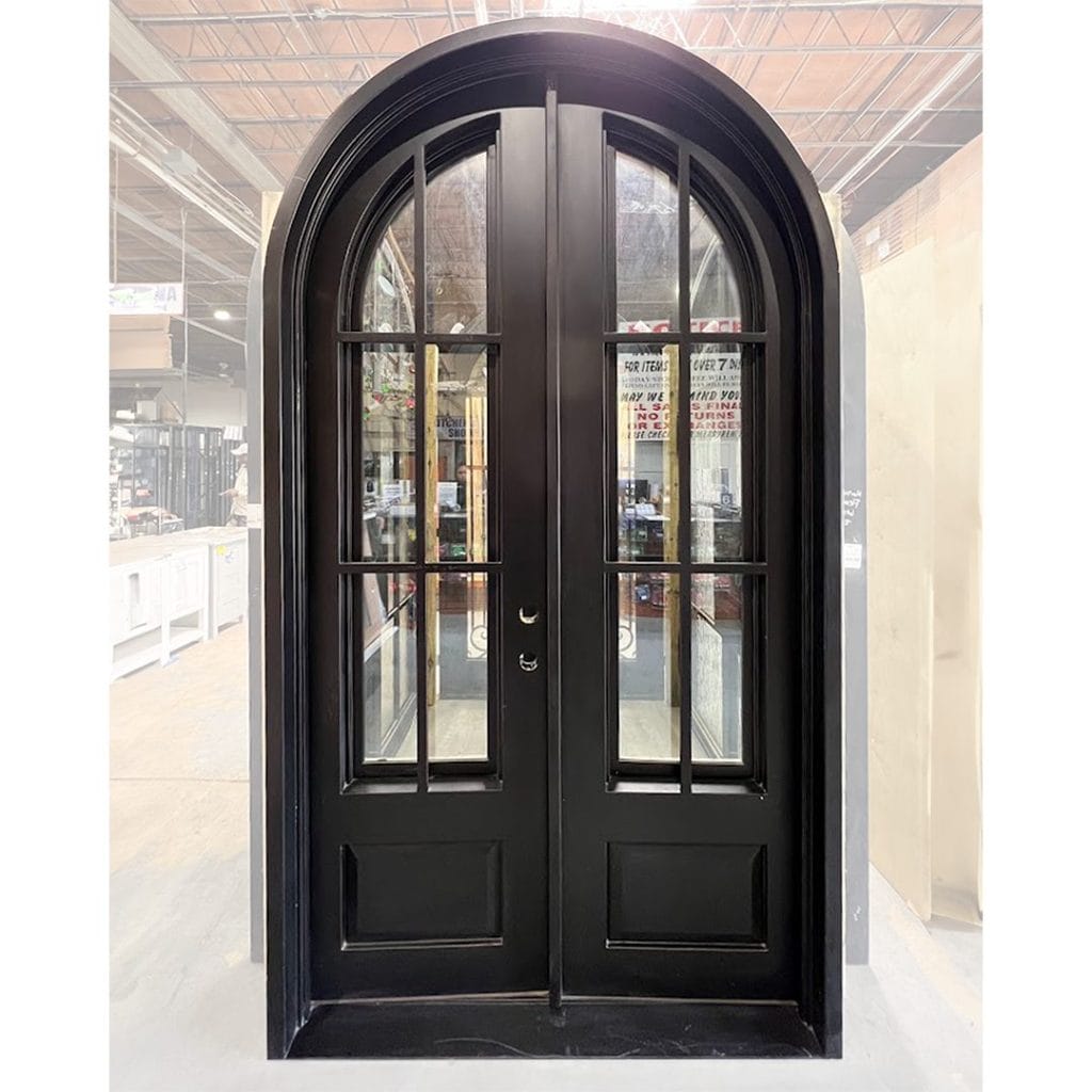 72x96_LH_DBL_IRON_6LITE_ARCHTOP_CLEAR_DOOR-001