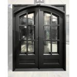 72x96_LH_DBL_IRON_6LITE_ARCH_FLEMISH_DOOR-001