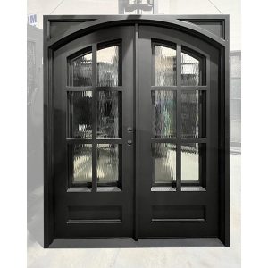 72x96_LH_DBL_IRON_6LITE_ARCH_FLEMISH_DOOR-001