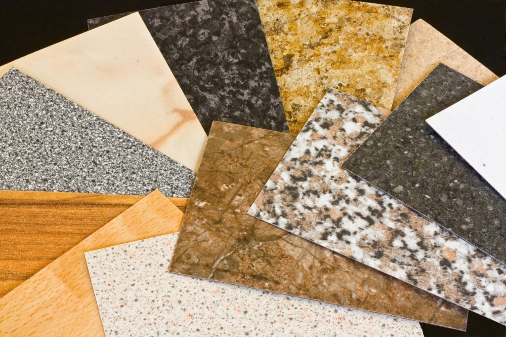 Different laminate countertop samples