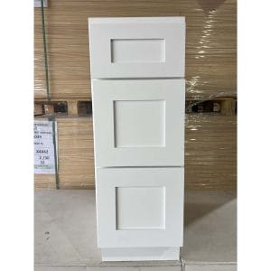 12 WHITE SHAKER DRAWER BASE CABINET