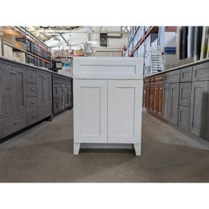 24 SINGLE BOWL WHITE SHAKER FEET VANITY