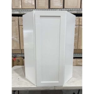 24x42 WHITE SHAKER WALL DIAGONAL CORNER CABINET