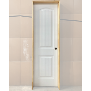 24x80 LEFT HAND HOLLOW CORE 2 PANEL ARCH TOP WITH GROOVES DOOR