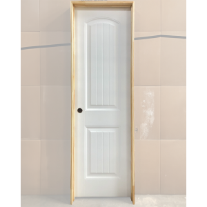 24x80 RIGHT HAND HOLLOW CORE 2 PANEL ARCH TOP WITH GROOVES DOOR