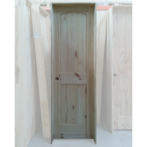24x80 LEFT HAND KNOTTY PINE 2 PANEL ARCH TOP WITH GROOVES