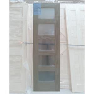 24x80 SLAB PINE 5 LITE FROSTED GLASS