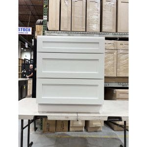 30 WHITE SHAKER DRAWER BASE CABINET