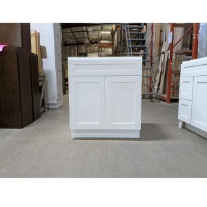30 WHITE SHAKER TOE KICK VANITY