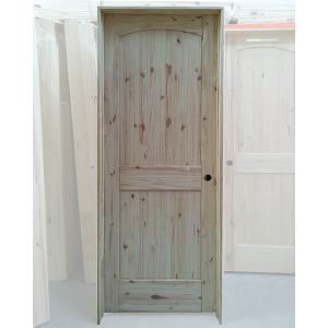 30x80 LEFT HAND KNOTTY PINE 2 PANEL ARCH TOP WITH GROOVES