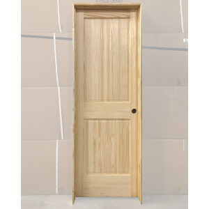 30x80 LEFT HAND PINE 2 PANEL SQUARE TOP