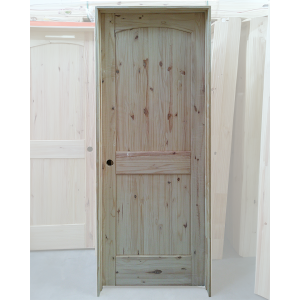 30x80 RIGHT HAND KNOTTY PINE 2 PANEL ARCH TOP WITH GROOVES