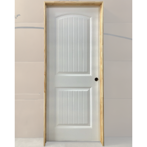 32x80 LEFT HAND HOLLOW CORE 2 PANEL ARCH TOP WITH GROOVES DOOR