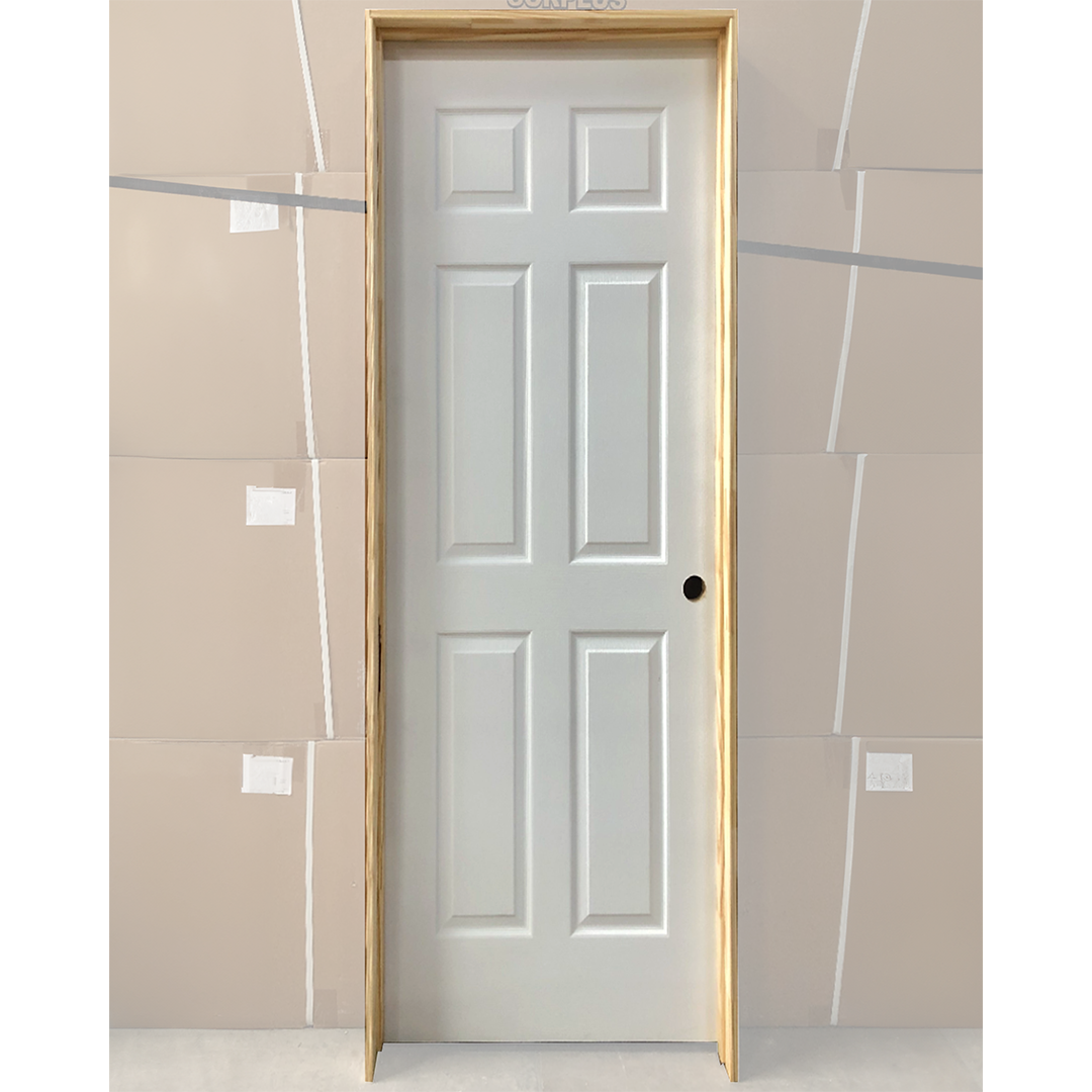 32x80 LEFT HAND HOLLOW CORE 6 PANEL DOOR - Builders Surplus Yeehaa