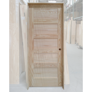 32x80 LEFT HAND PINE 5 PANEL SHAKER