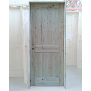 32x80 RIGHT HAND KNOTTY PINE 2 PANEL ARCH TOP WITH GROOVES