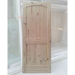32x80 SLAB KNOTTY PINE 2 PANEL ARCH TOP WITH GROOVES