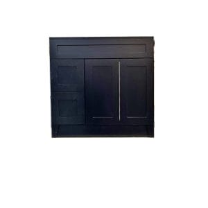 36 DRAWER LEFT BLACK SHAKER TOE KICK VANITY