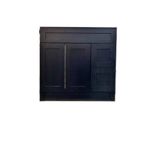 36 DRAWER RIGHT BLACK SHAKER TOE KICK VANITY