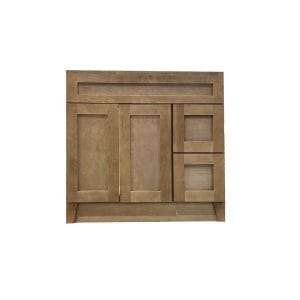 36 DRAWER RIGHT FAWN SHAKER FEET_TOE_KICK VANITY