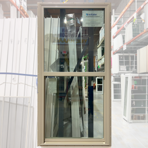 36x72 SINGLE HUNG TAN NEW CONSTRUCTION VINYL WINDOW