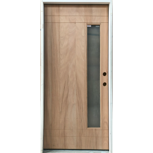 36x80 LEFT HAND MAHOGANY 1 LITE OFFSET FROSTED GLASS