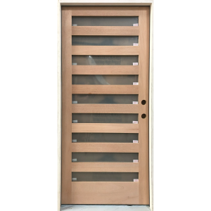 36x80 LEFT HAND MAHOGANY SLIMLITE FROSTED GLASS