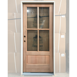 36x80 RIGHT HAND MAHOGANY 4 LITE BOTTOM PANEL