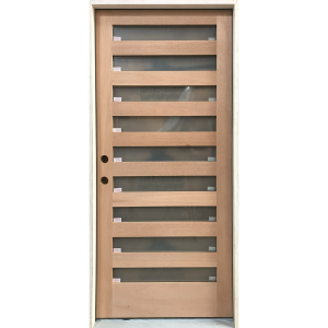 36x80 RIGHT HAND MAHOGANY SLIMLITE FROSTED GLASS