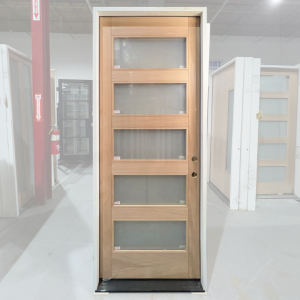 36x93 LEFT HAND MAHOGANY 5 LITE RUBI FROSTED GLASS