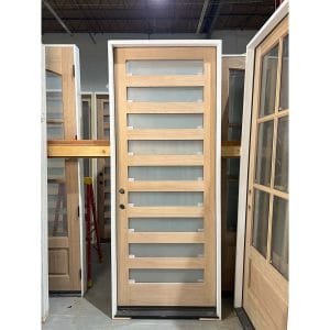 36x93 RIGHT HAND MAHOGANY SLIMLITE FROSTED GLASS