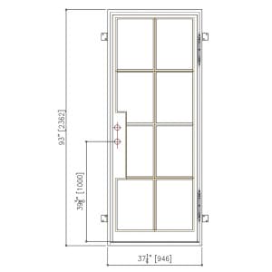 36x93 RIGHT HAND IRON SLIM FD-19