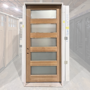 42x96 RIGHT HAND MAHOGANY 5 LITE RUBI FROSTED GLASS
