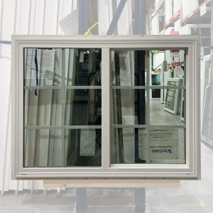 48x36 SINGLE VENT SLIDER WHITE WITH GRIDS VINYL WINDOW