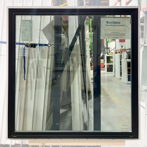 48x48 PICTURE BLACK TEMPERED OBSCURE GLASS VINYL WINDOW